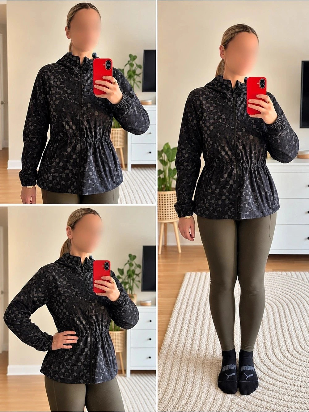 Lululemon Into the Drizzle Jacket Black Animal Print